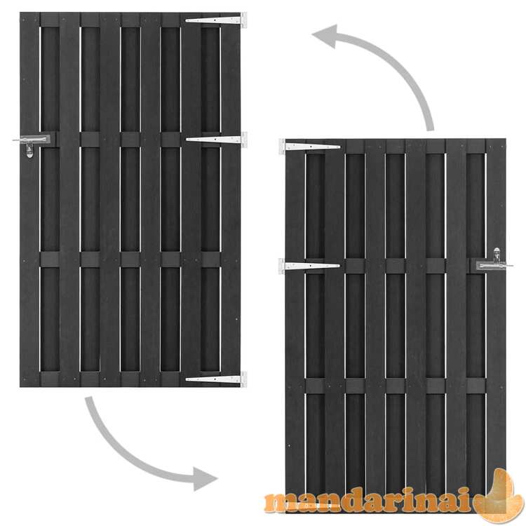 Sodo vartai, pilkos spalvos, 100x180cm, wpc