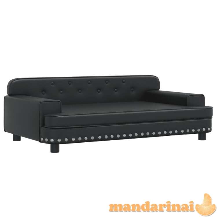 Vaikiška sofa, juodos spalvos, 90x53x30cm, dirbtinė oda