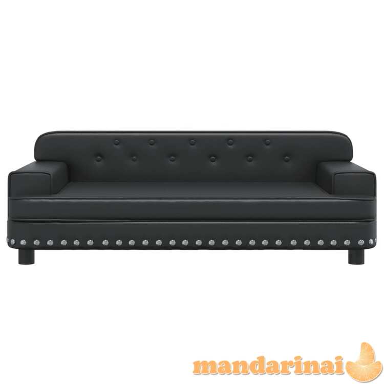 Vaikiška sofa, juodos spalvos, 90x53x30cm, dirbtinė oda