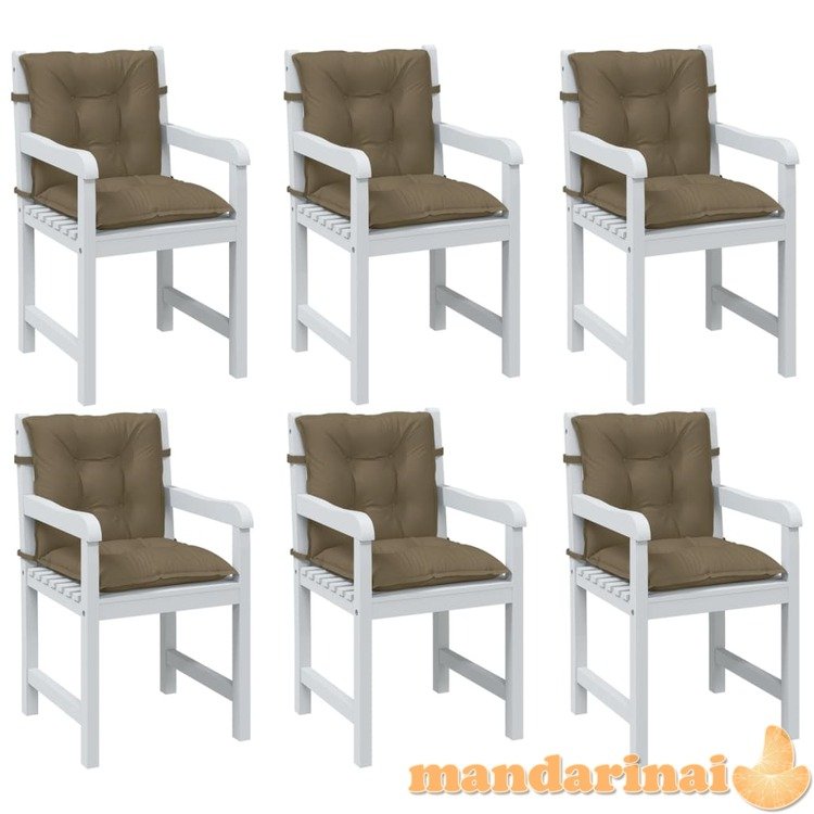 Kėdės pagalvėlės, 6vnt., taupe, 100x50x7cm, audinys