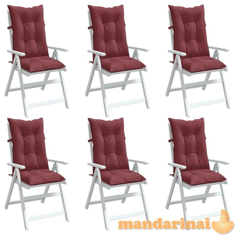 Kėdės pagalvėlės, 6vnt., vyno raudonos, 120x50x7cm, audinys