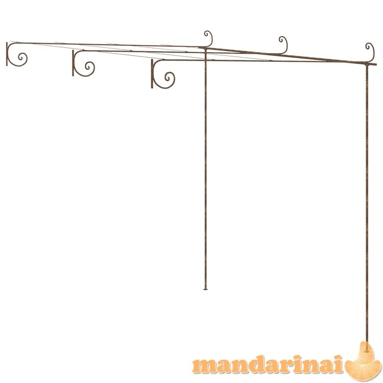 Sodo pergolė, senovinės rudos spalvos, 3x3x2,5m, geležis