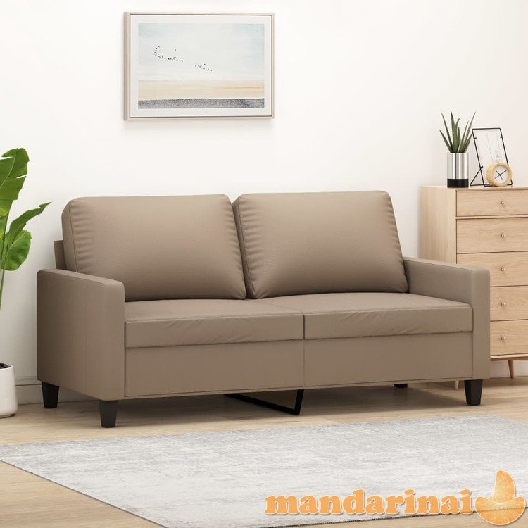 Dvivietė sofa, kapučino spalvos, 140cm, dirbtinė oda