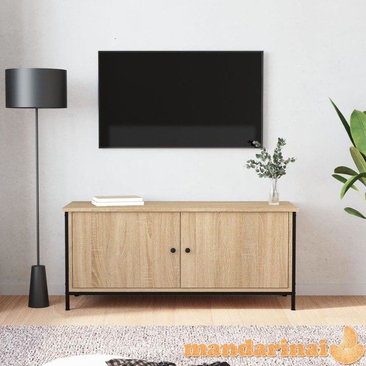 Tv spintelė su durelėmis, ąžuolo, 102x35x45cm, apdirbta mediena