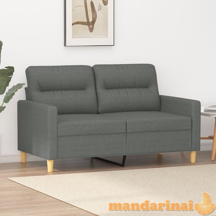 Dvivietė sofa, tamsiai pilkos spalvos, 120cm, audinys