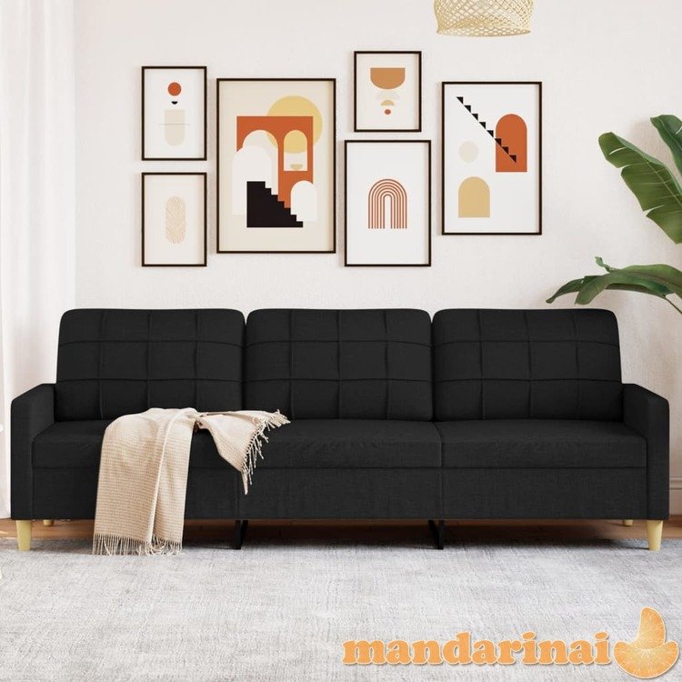 Trivietė sofa, rudos spalvos, 210cm, audinys