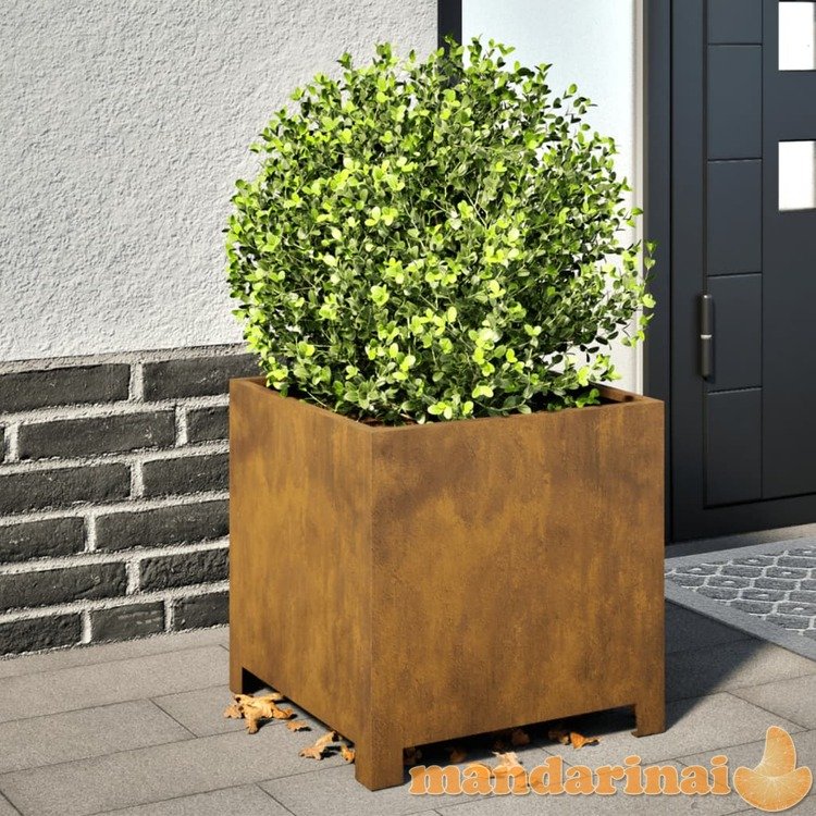 Sodo lovelis, 40x40x40cm, corten plienas