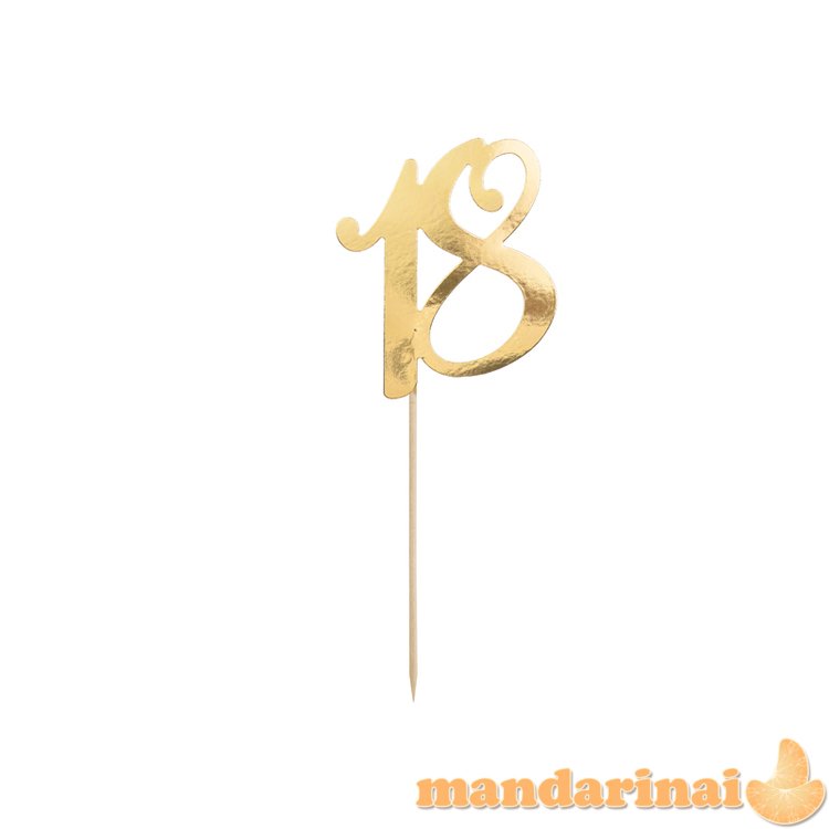 Cake topper   18  , gold, 20.5cm