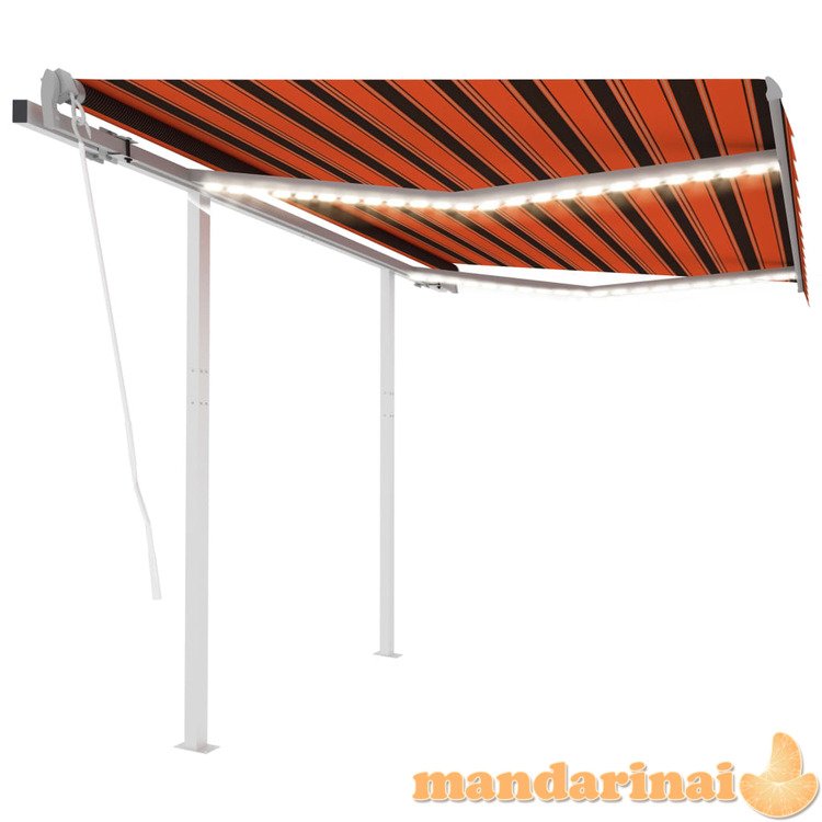 Automatinė markizė su led/vėjo jutikliu, oranžinė/ruda, 3x2,5m