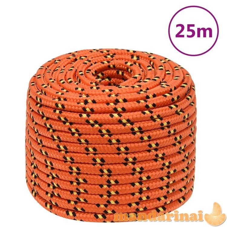 Valties virvė, oranžinės spalvos, 12mm, 25m, polipropilenas