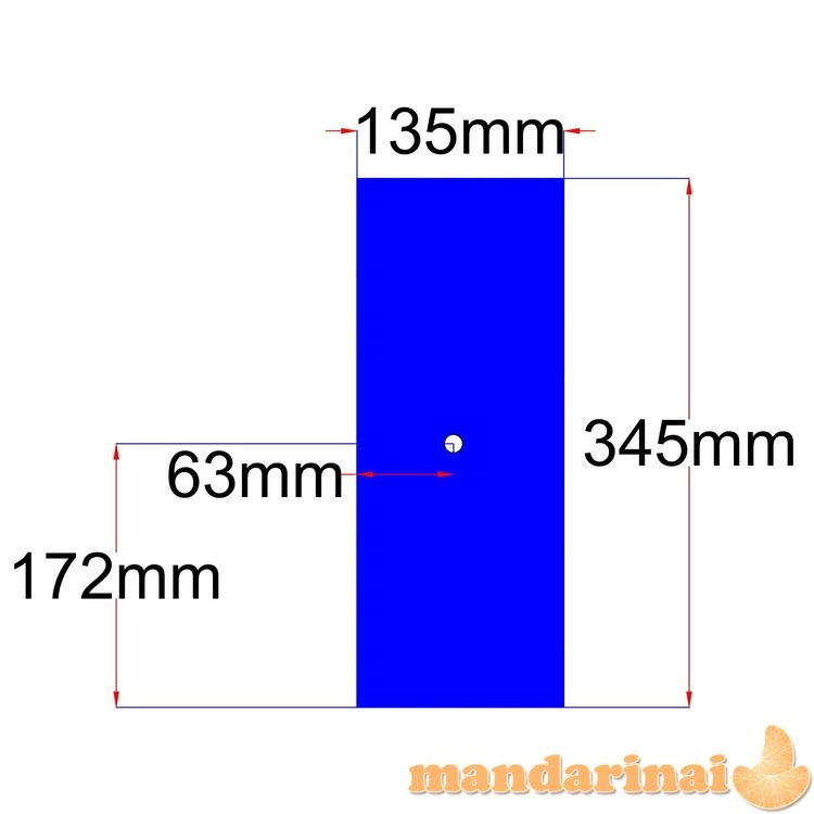 Stikliukas stalčiui 135x345 mm mėlynas