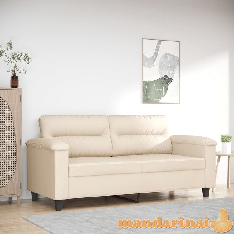 Dvivietė sofa, smėlio spalvos, 140cm, mikropluošto audinys