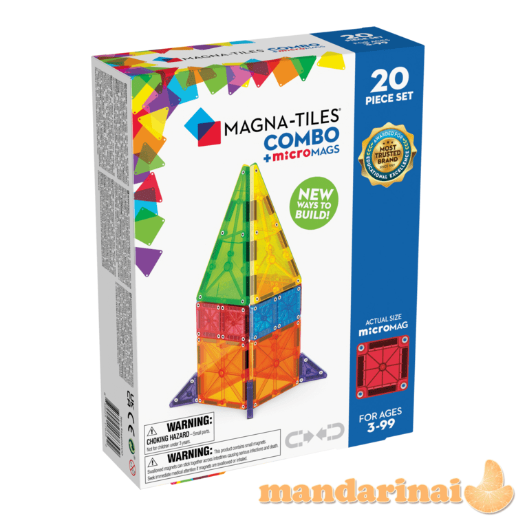 MAGNA-TILES MICROMAGS Konstruktorius „Combo“, 20 det.