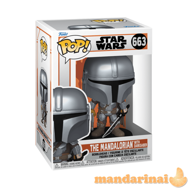 FUNKO POP! Vinilinė figūrėlė: The Mandalorian - Mando w/Darksaber