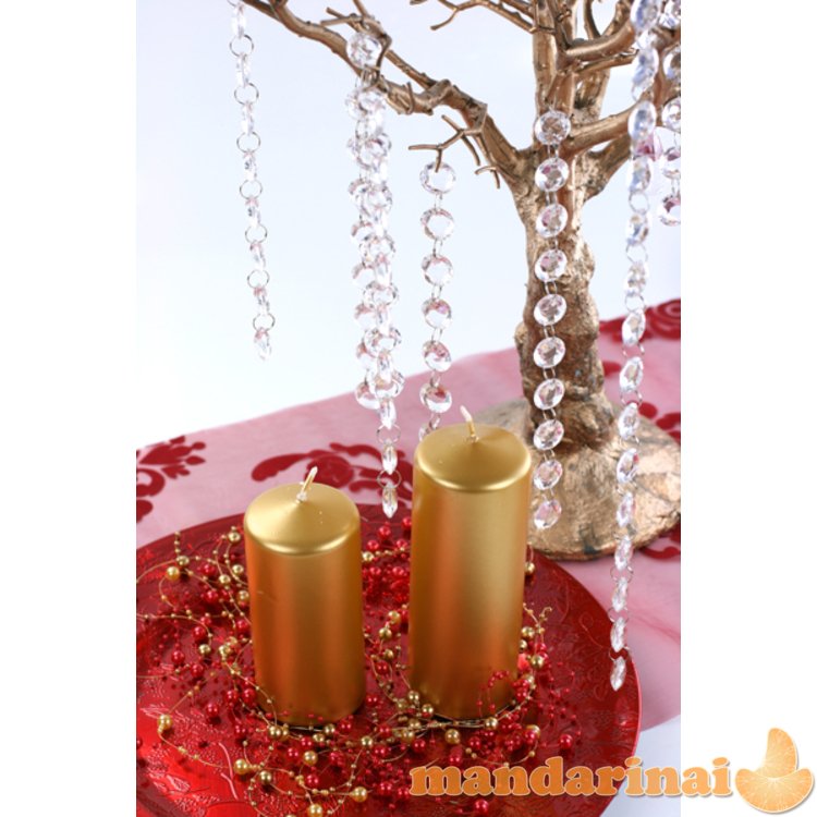 Pillar Candle, metallic, gold, 12 x 6cm (1 pkt / 6 pc.)