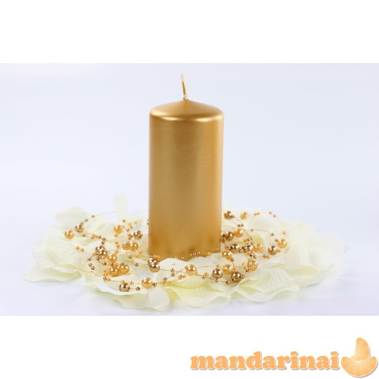 Pillar Candle, metallic, gold, 12 x 6cm (1 pkt / 6 pc.)