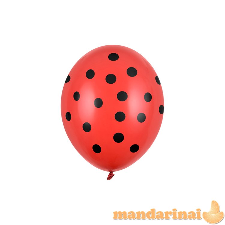 Balloons 30cm, Dots, Pastel Poppy Red (1 pkt / 6 pc.)