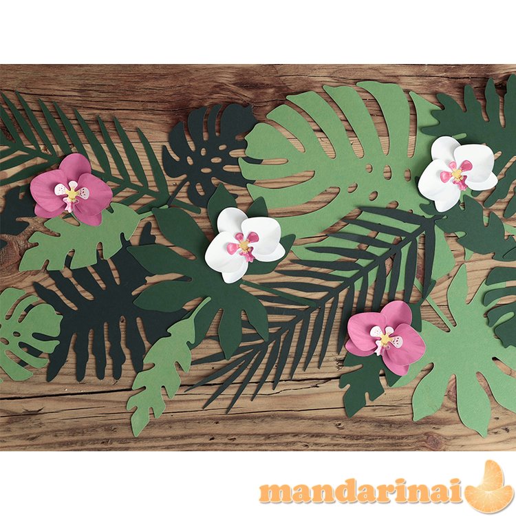 Decorations Aloha - Tropical leaves, mix (1 pkt / 21 pc.)