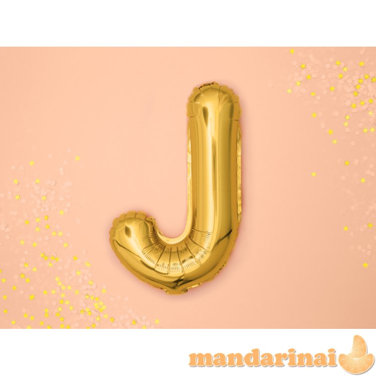 Foil Balloon Letter J , 35cm, gold