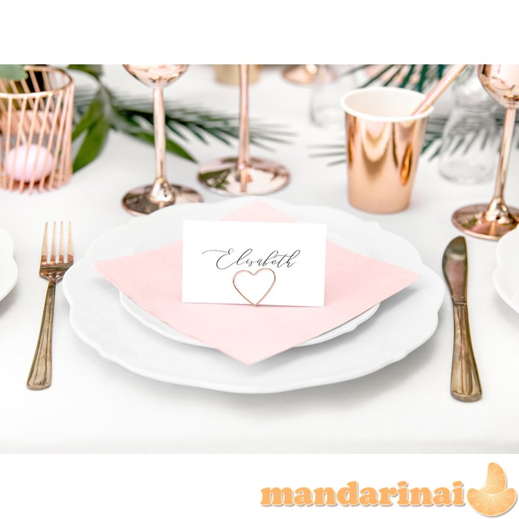 Place card holders Hearts, rose gold, 2.5 cm (1 pkt / 10 pc.)