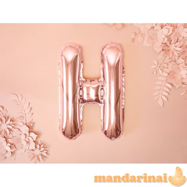 Foil Balloon Letter H , 35cm, rose gold