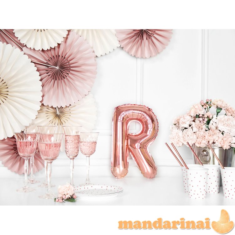 Foil Balloon Letter R , 35cm, rose gold