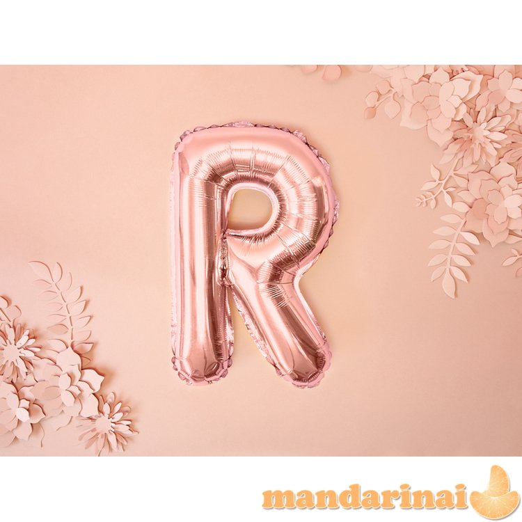 Foil Balloon Letter R , 35cm, rose gold