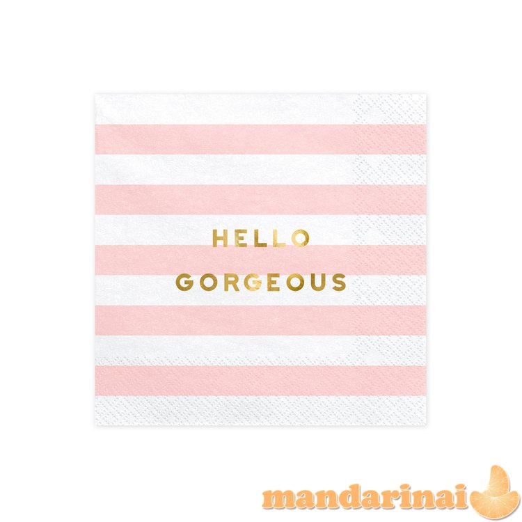 Napkins Yummy - Hello Gorgeous, light pink, 33x33cm (1 pkt / 20 pc.)