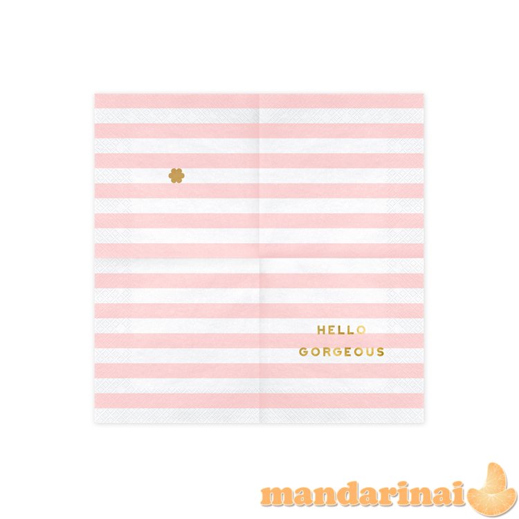 Napkins Yummy - Hello Gorgeous, light pink, 33x33cm (1 pkt / 20 pc.)