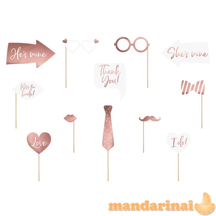 Wedding photo props, mix (1 pkt / 12 pc.)