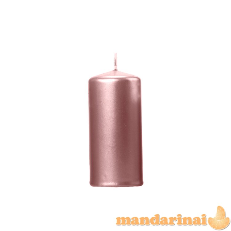 Pillar Candle, metallic, rose gold, 12x6cm (1 pkt / 6 pc.)