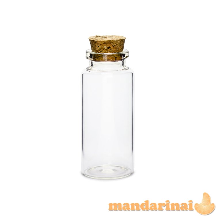 Glass bottles with cork plug, 7.5cm (1 pkt / 12 pc.)