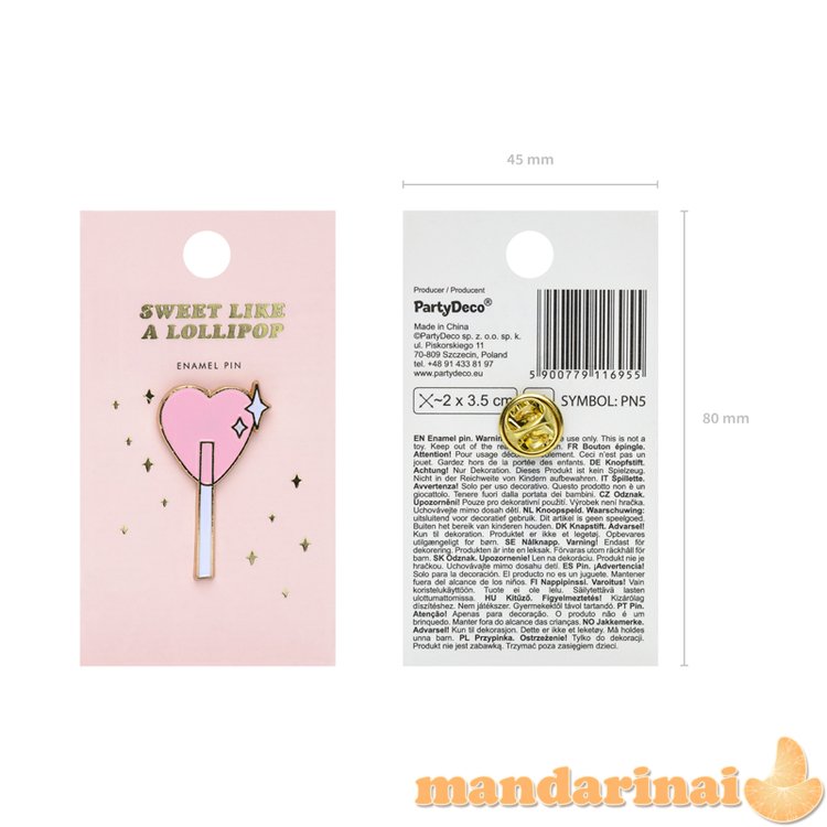 Enamel pin Lollipop, 2x3.5cm