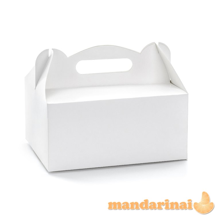 Decorative wedding cake boxes, white, 19x14x9cm (1 pkt / 10 pc.)