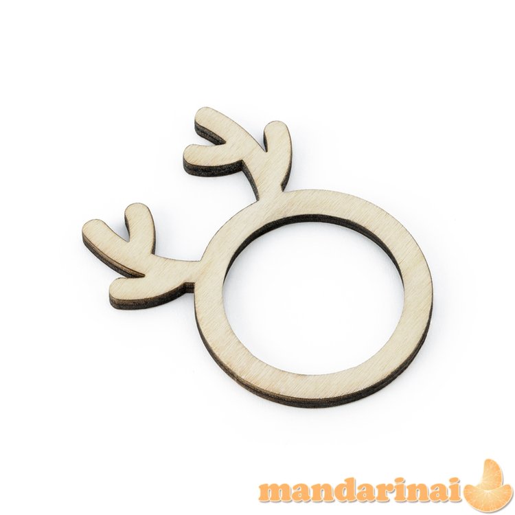 Wooden rings for napkins Reindeers, natural wood (1 pkt / 6 pc.)