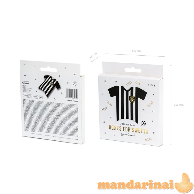 Boxes Football shirts, mix, 12x11x2.5cm (1 pkt / 6 pc.)