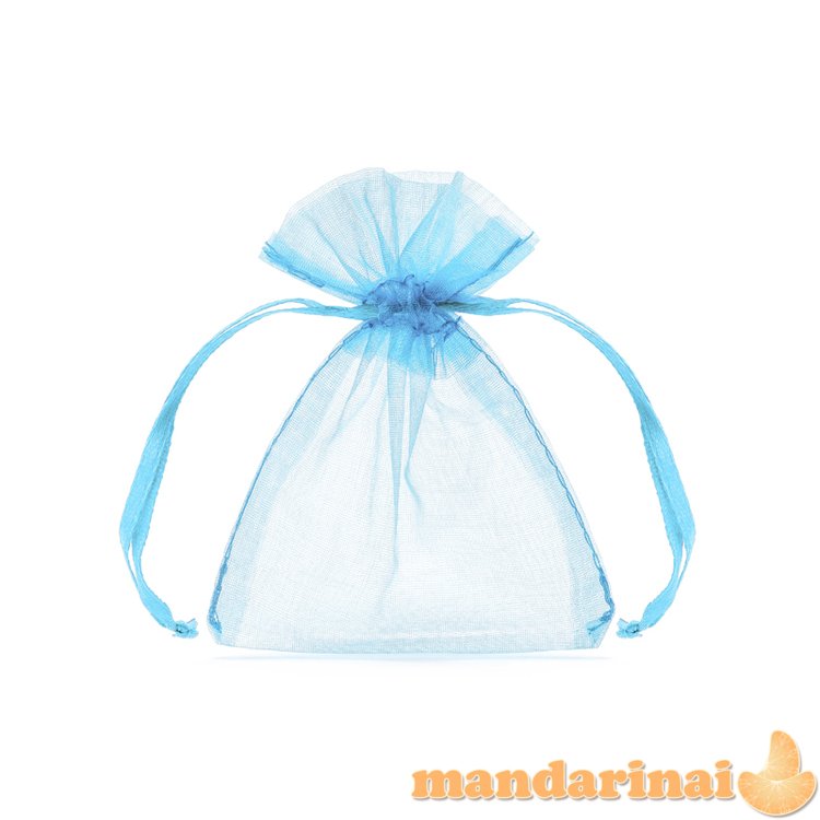 Organza pouches, sky-blue, 10cm (1 pkt / 10 pc.)