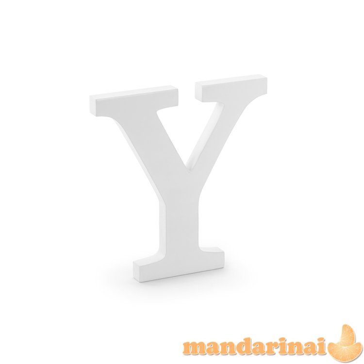 Wooden letter Y, white, 19x20m