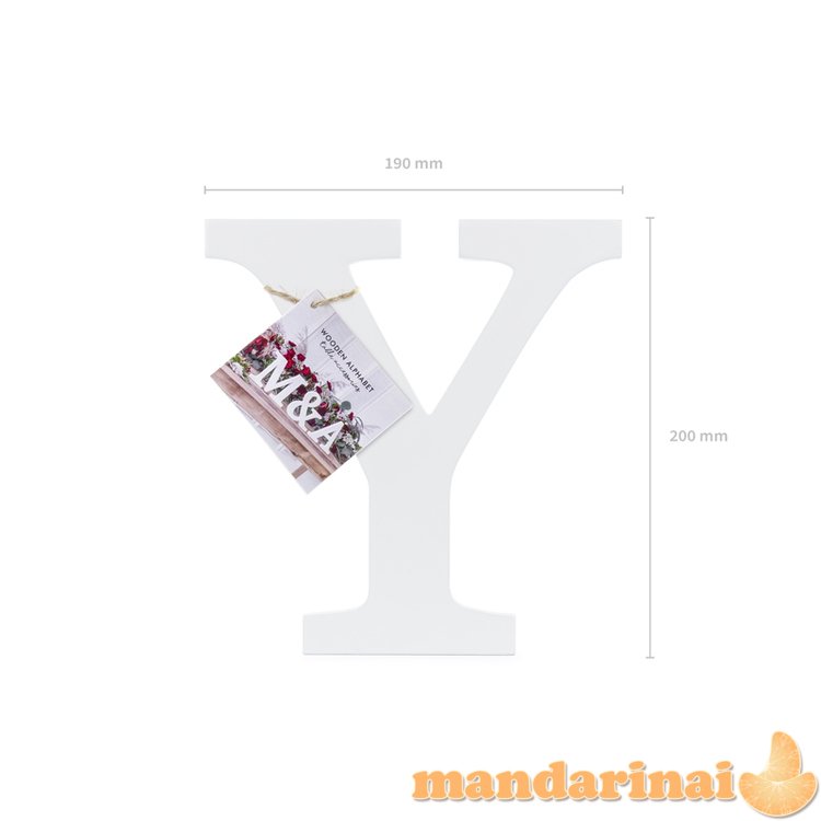 Wooden letter Y, white, 19x20m