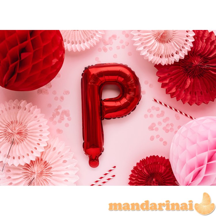 Foil Balloon Letter P , 35cm, red