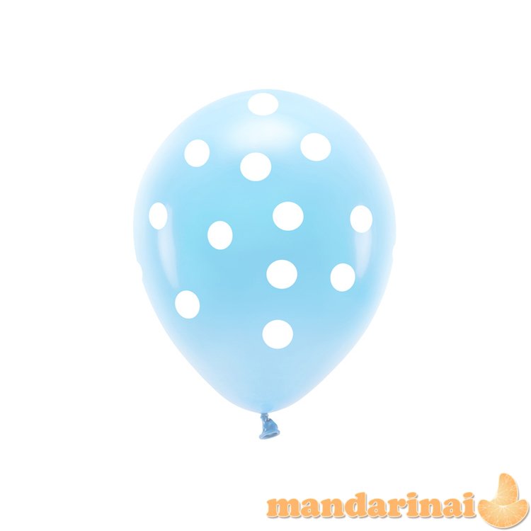 Pastel Eco Balloons 33 cm, Dots, sky-blue (1 pkt / 6 pc.)