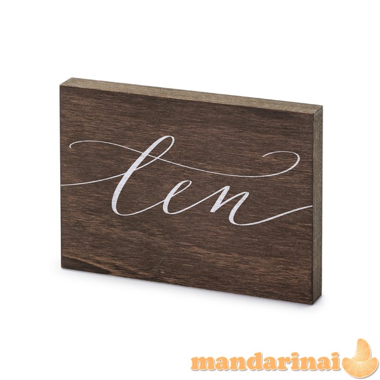 Wooden table number, Ten , 2x18x12.5 cm