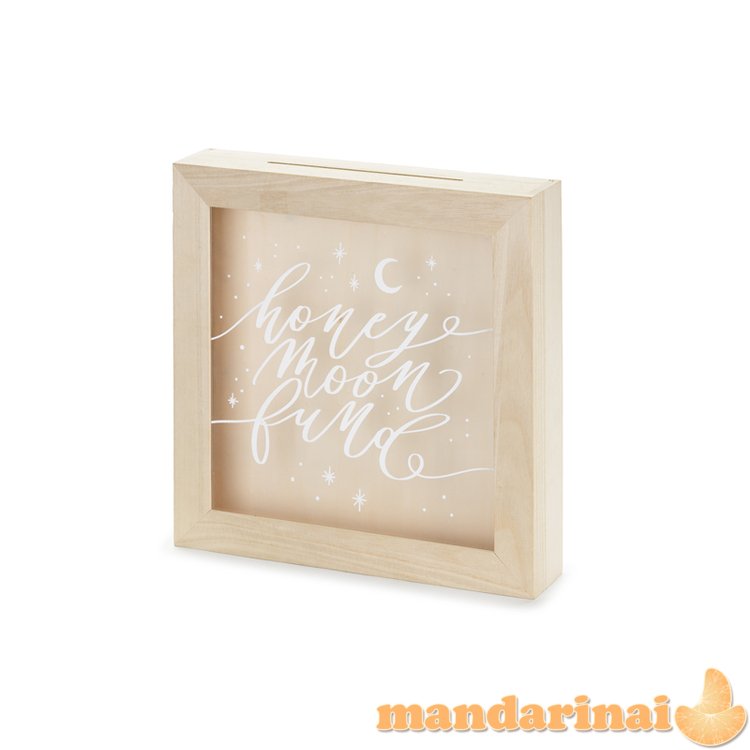 Wooden moneybox - Honeymoon fund, mix, 6x30x30 cm