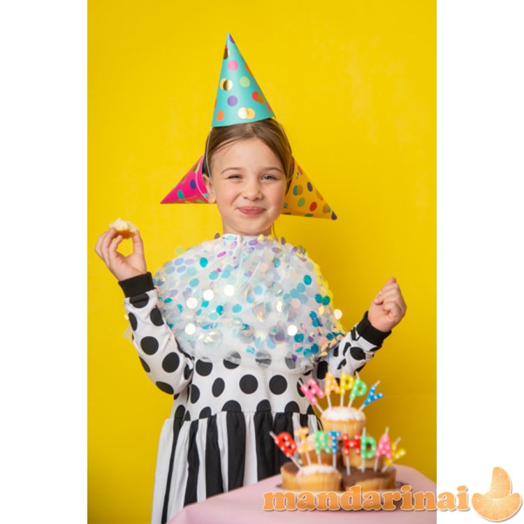 Party hats Dots, mix, 16cm (1 pkt / 6 pc.)