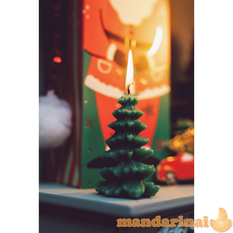 Candle Christmas Tree, 10 cm, dark green