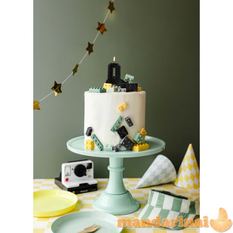 Birthday candle Number 0, 6 cm, black