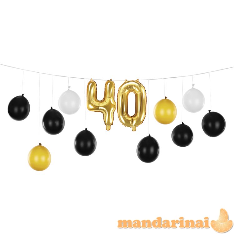 Balloon garland 3in1 - 40th birthday, mix, 260x32cm