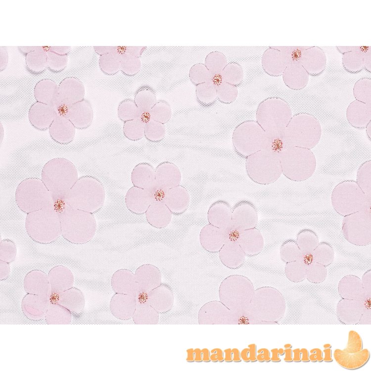 Table runner Flowers, light pink, 26 x 500 cm