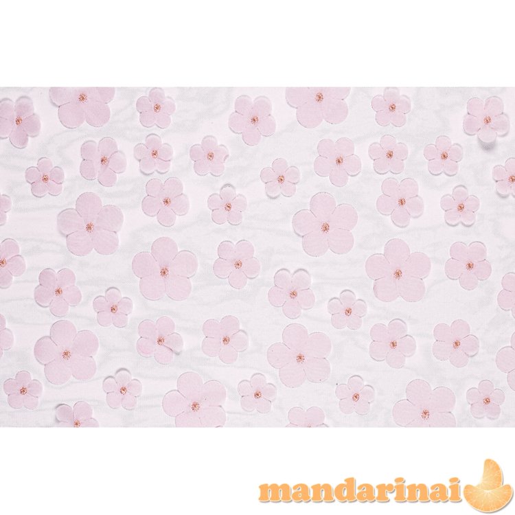 Table runner Flowers, light pink, 26 x 500 cm