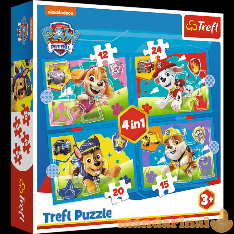 TREFL PAW PATROL 4 dėlionių rinkinys „Šuniukai-patruliai“